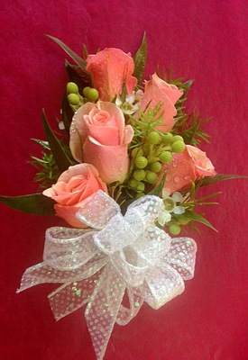 Peach Sweetheart Rose Corsage from FlowerCraft in Atlanta, GA