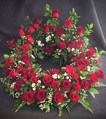 FC-U1130 - Red Rose Urn Wreath from FlowerCraft in Atlanta, GA