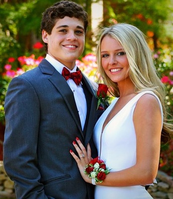 Red & White Wrist Corsage from FlowerCraft in Atlanta, GA