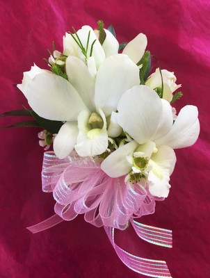 White Mixed Wrist Corsage from FlowerCraft in Atlanta, GA