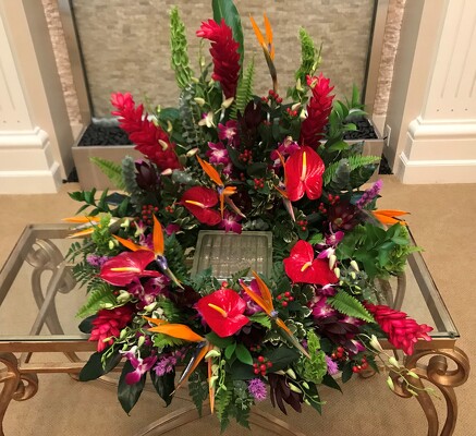 FC-U4100 Tropical Urn Wreath from FlowerCraft in Atlanta, GA