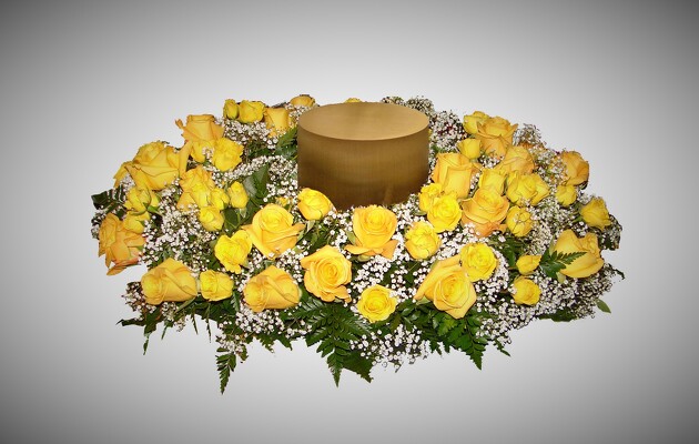 FC-U5500 Yellow Rose Urn Wreath from FlowerCraft in Atlanta, GA