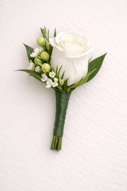 White Rose Boutonniere  from FlowerCraft in Atlanta, GA