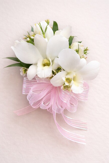 White Mixed Wrist Corsage from FlowerCraft in Atlanta, GA
