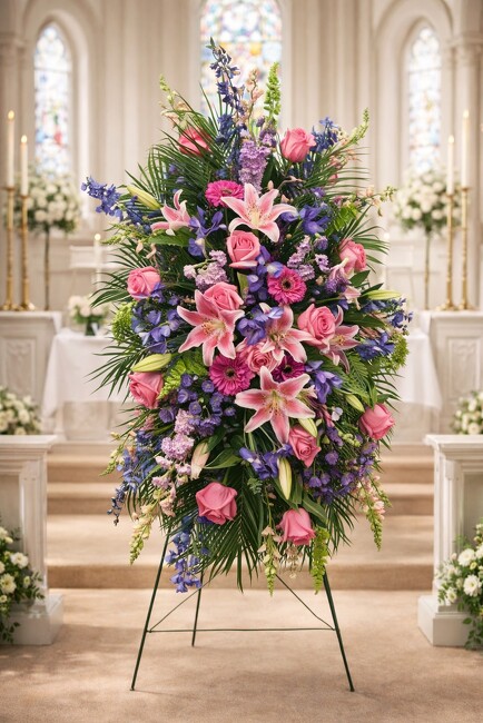 Pink & Lavender Tribute Spray from FlowerCraft in Atlanta, GA