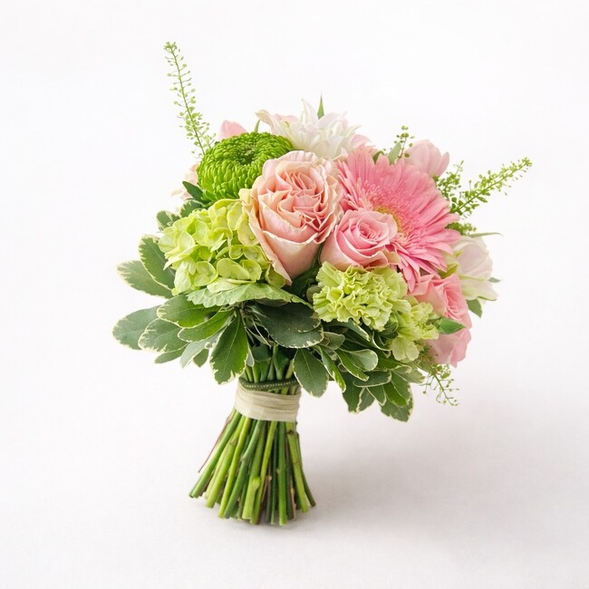 Tussy Mussy – Petite Handheld Bouquet - Pink and Greens  from FlowerCraft in Atlanta, GA
