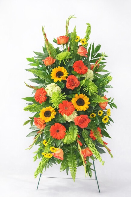 Sunlit Tribute Standing Spray from FlowerCraft in Atlanta, GA