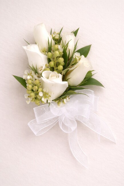 White Sweetheart Rose Corsage from FlowerCraft in Atlanta, GA