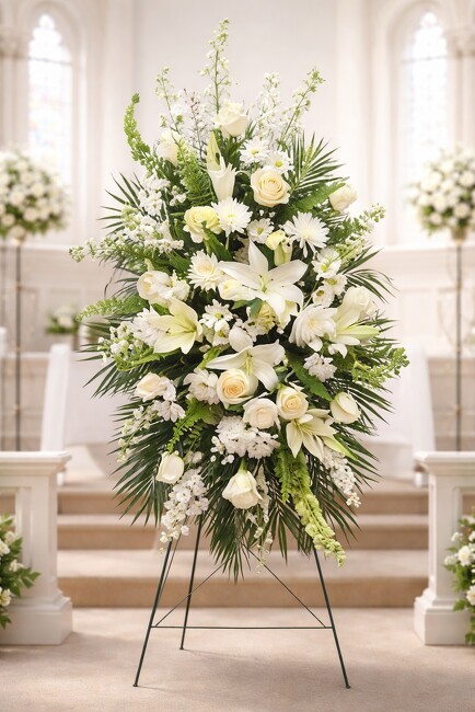 FC-1115 White Standing Spray from FlowerCraft in Atlanta, GA